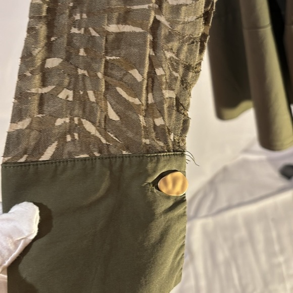 BOGO L’ATISTE Army Green Partial Sheer w/Front Zipper Long Sleeve Dress Size Sm - Picture 8 of 14